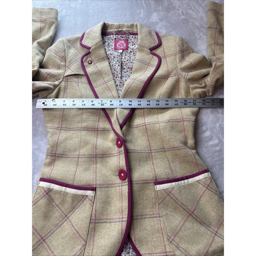 Ness Scotland Wool Blend Plaid Blazer Tweed Riding Equestrian US 8 UK 10 - Picture 3 of 10
